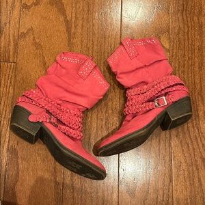 Justice hot pink cowboy Boots